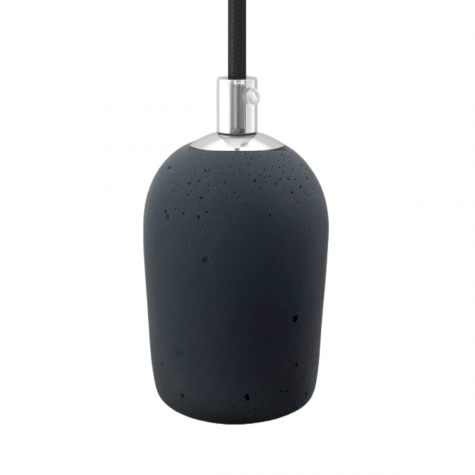 Accessoire pour abat-jour -  KIT Douille E27 - Béton - Noir (pour ampoule déco)