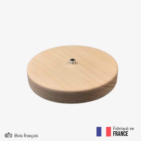 Accessoire pour abat-jour - Socle en bois "Vulcano" - Hêtre des Vosges - diamètre de 20 cm