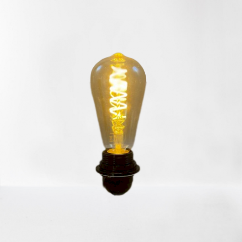 Ampoule LED ambré à Filament Spirale - forme poire -  Hauteur 14.5 cm - E27