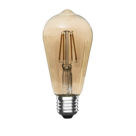 Ampoule LED smoke  à Filaments - forme poire - hauteur 13 cm - E27