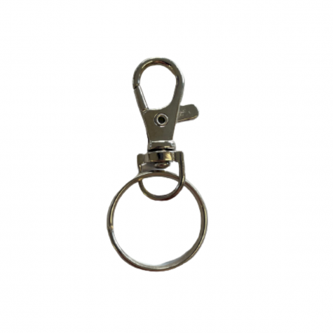 Loisirs créatif - accessoires divers - porte clés mousqueton -  65 mm - argenté