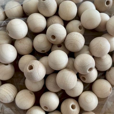 Loisirs créatif -  perles en bois - 12 mm - Sachet de 100 pièces