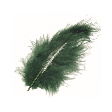 Loisirs créatif -  plumes marabout -Vert forêt - 15 pièces