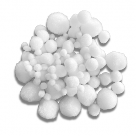 Loisirs créatif - pompons blanc - 8 à 20 mm - 100 pièces