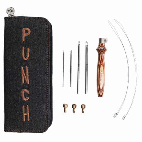 Loisirs créatifs  - aiguille à punch needle interchangeable - 4 aiguilles - bois gold