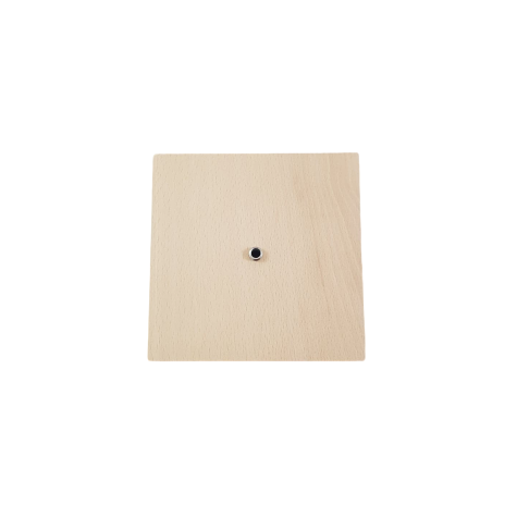 Accessoire pour abat-jour - Socle en bois carré "Milan" - Hêtre des Vosges - longueur 15 cm
