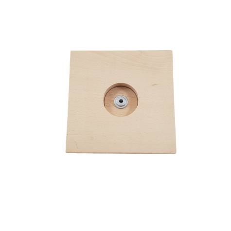 Accessoire pour abat-jour - Socle en bois carré "Milan" - Hêtre des Vosges - longueur 15 cm